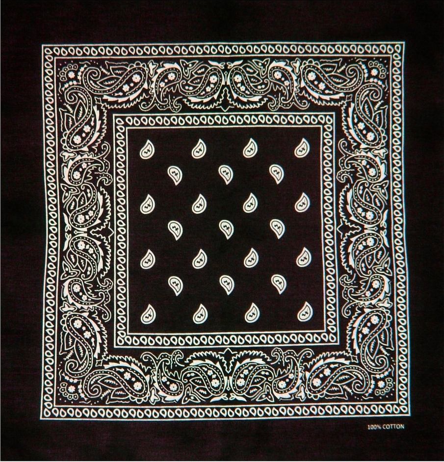 

Bandana bandama bandamka chusta czarna paisley