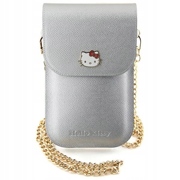 Torebka Hello Kitty Leather Metal Logo Chain srebrna
