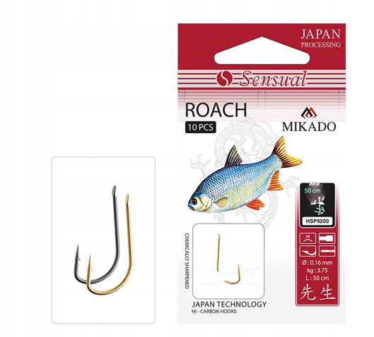 Haczyk Sensual Roach Nr 12 Ni 0.14mm /70cm 10szt