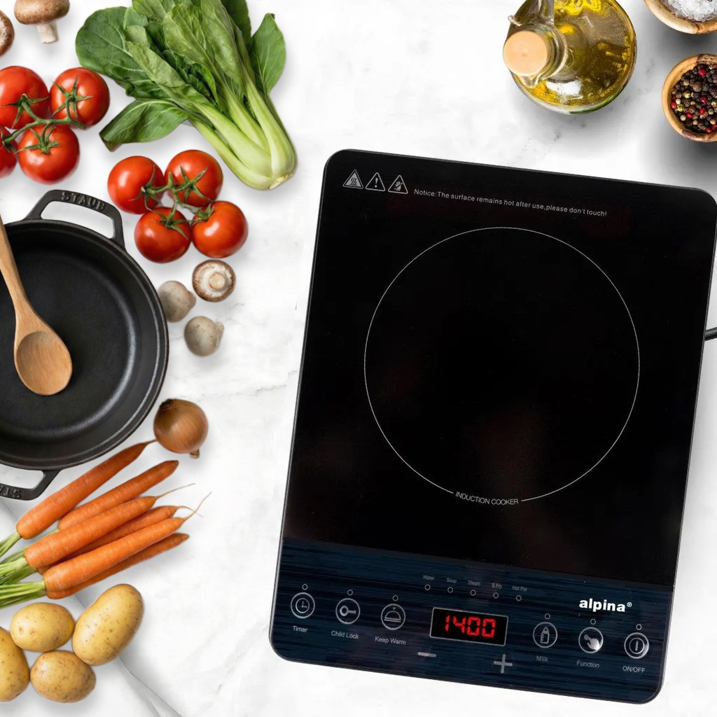 Indukční Varná Deska 2000 W Přenosný Dotykový Časovač 60 °C – 240 °C Led