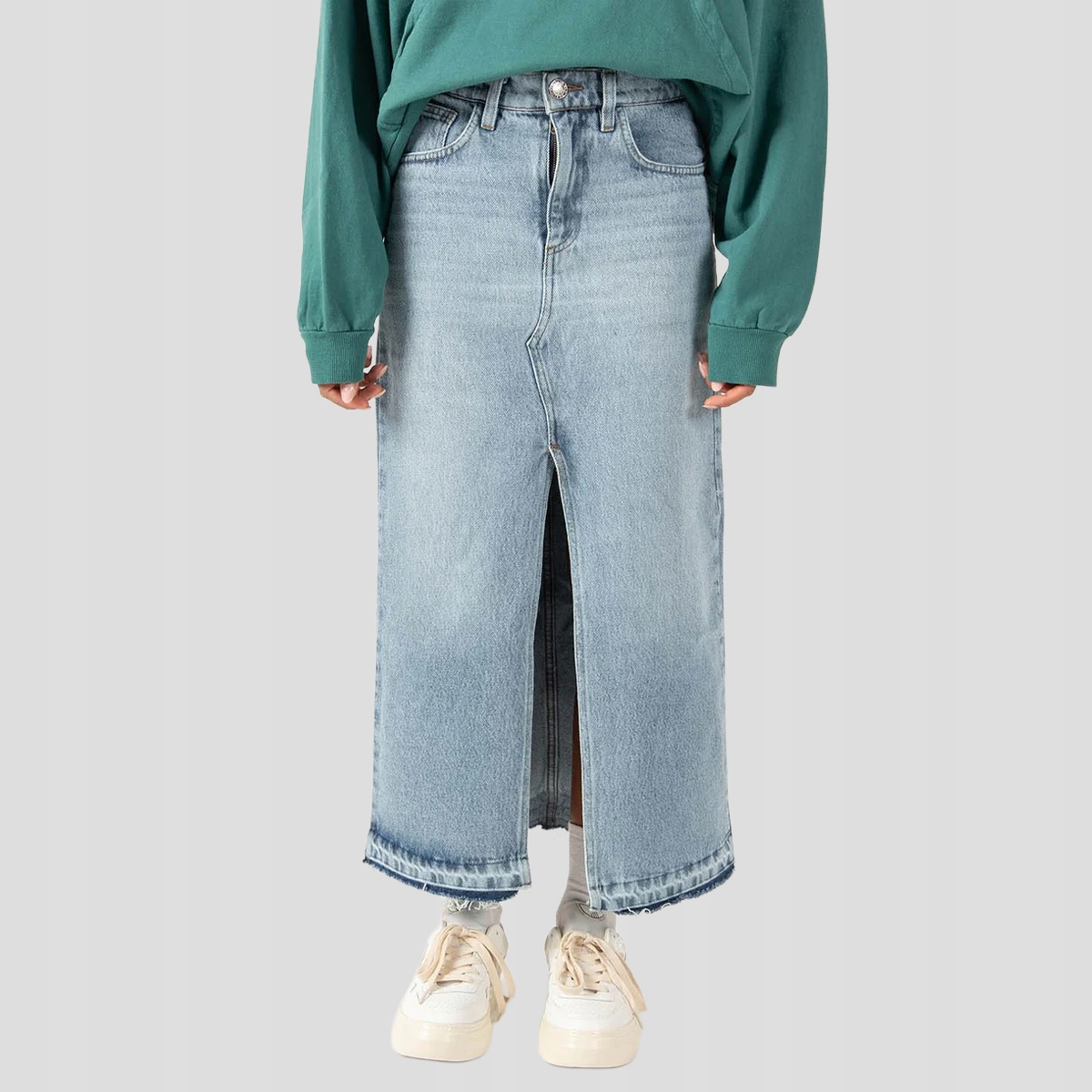 Sukně Kaotiko Long Denim Skirt 36, Modrá, Městský Styl