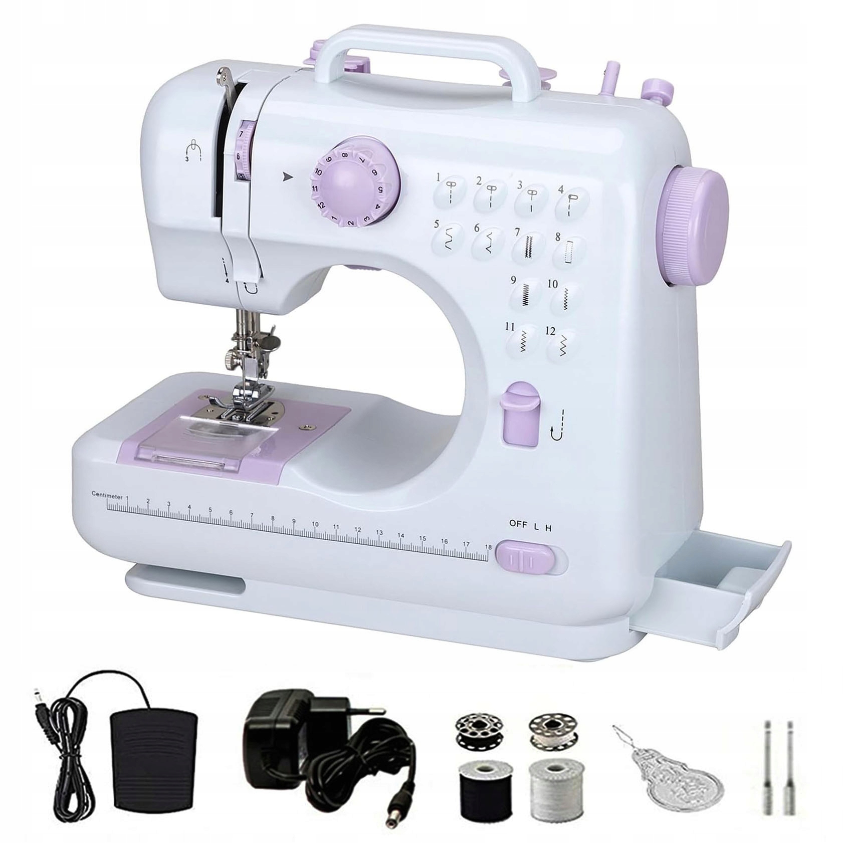 Maszyna do szycia dla dzieci Domowa Mini różowy Zestaw Akcesoriów i Gratisy