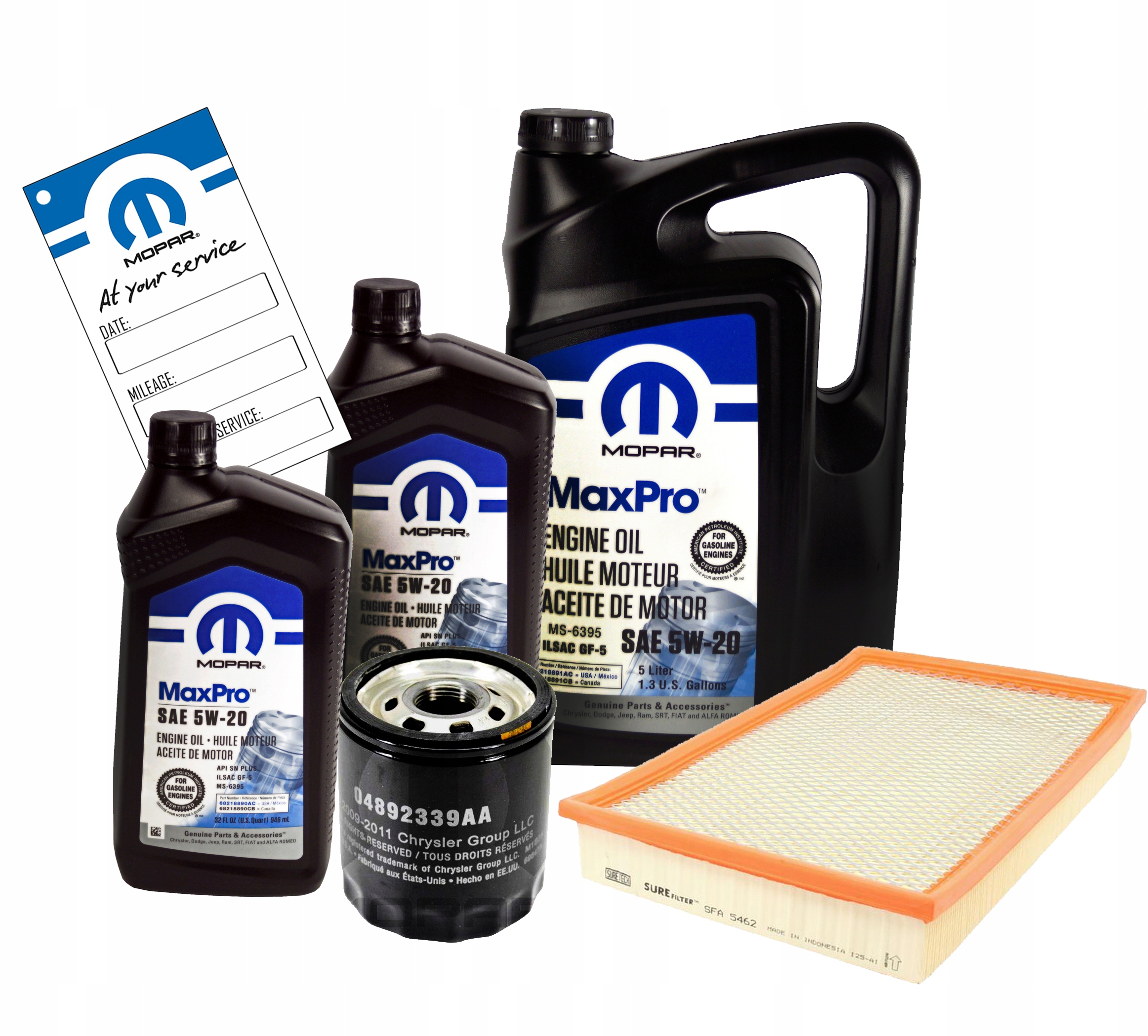 Olej Mopar 5W20 7L filtry Ram 5.7 2014-