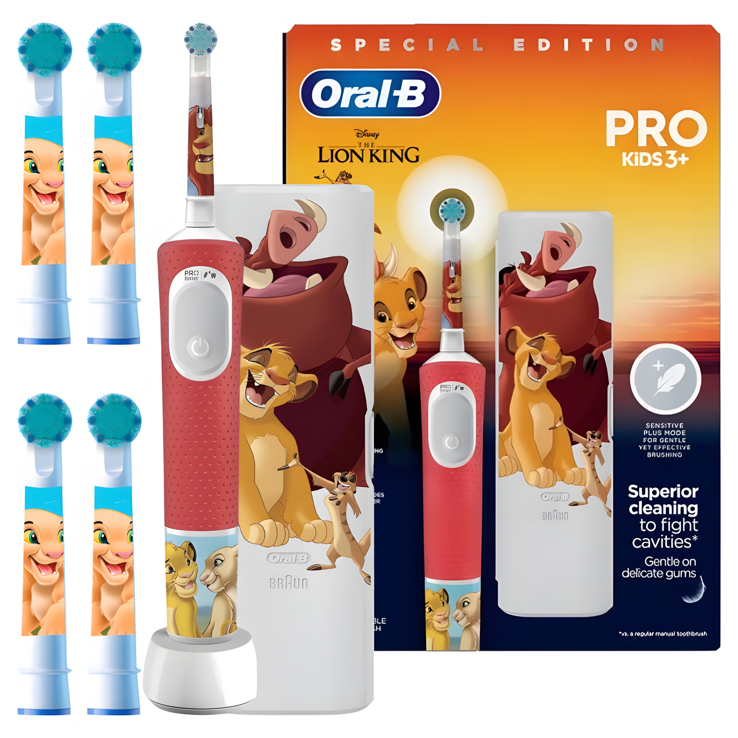 Zestaw, Szczoteczka Elektryczna dla Dzieci Oral-B Vitality Król Lew z Etui
