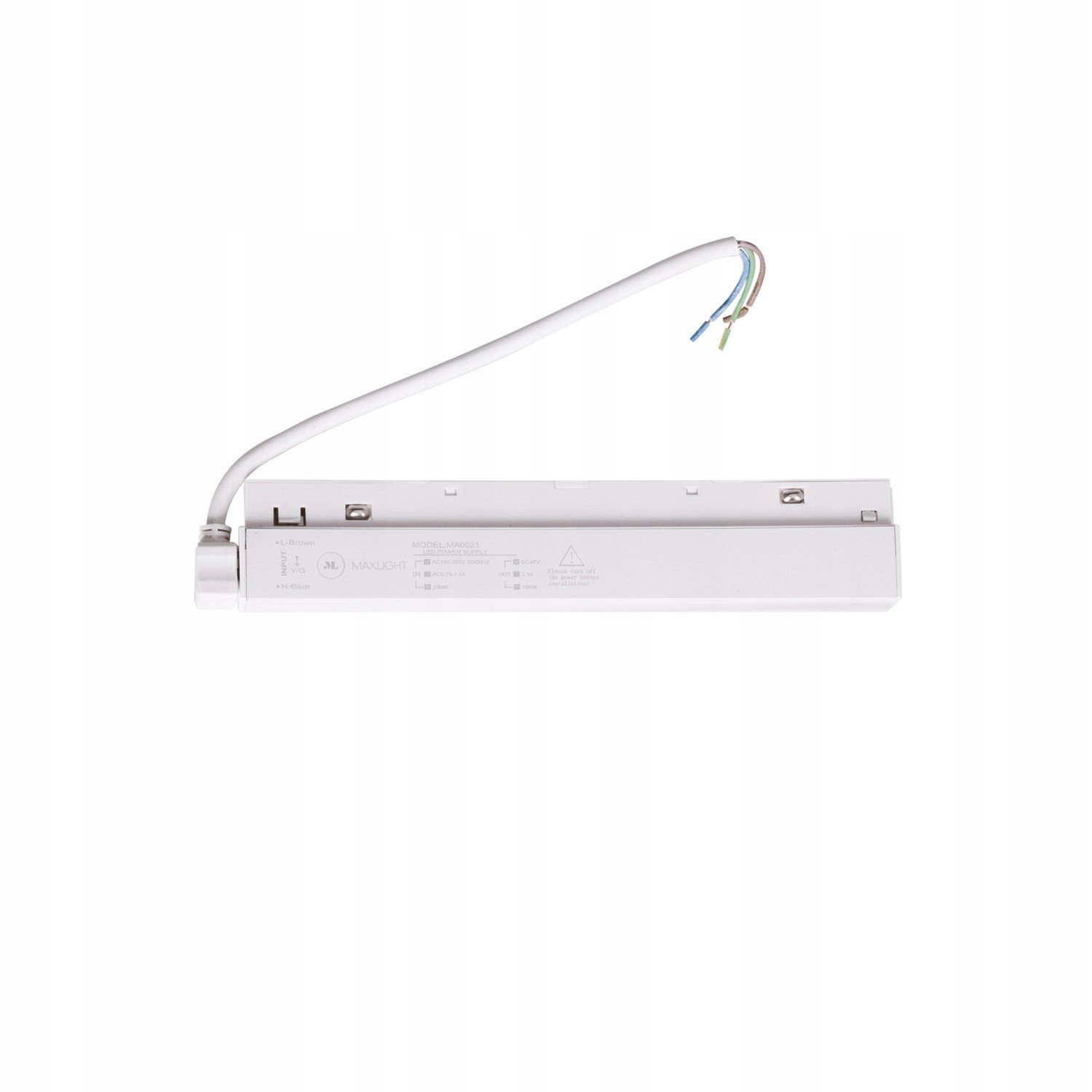 Led kolejnicový napájecí zdroj 100W 230V Bílý Magnetic Acc MaxLight