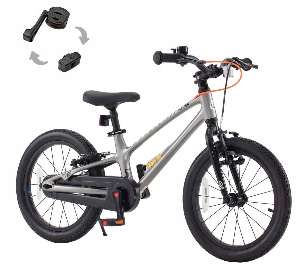 Rower dziecięcy 16" Royal by Tabou Space szary czarny R25