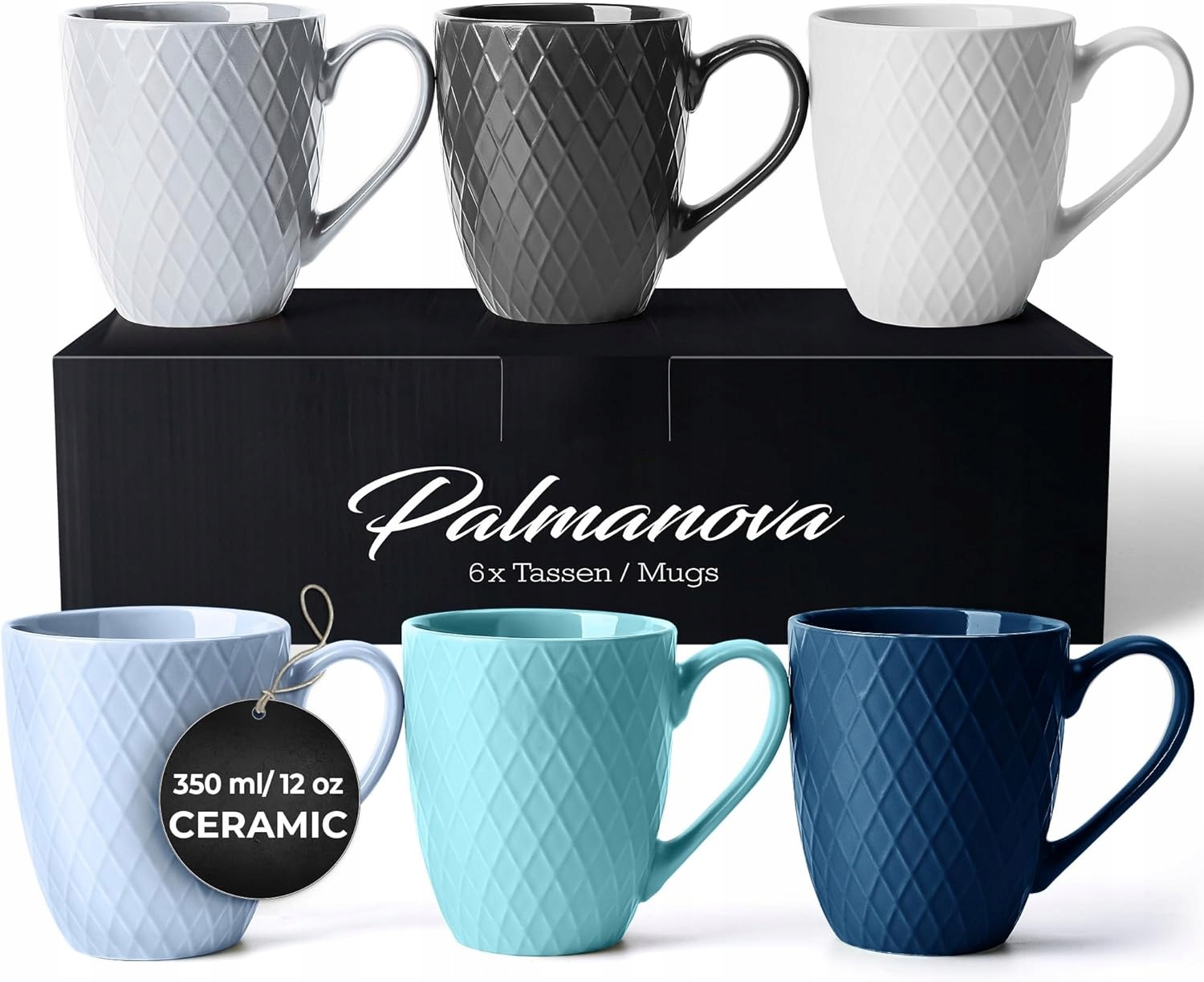 Keramické Poháre 400 ML Sada 6 Kusov Palmanova Farebná Jar Leto