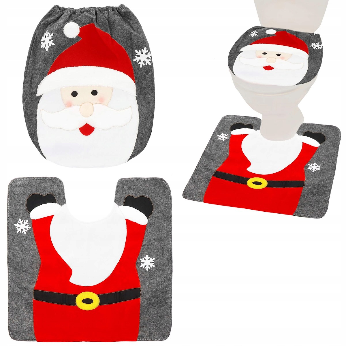 

Zestaw Łazienkowy Świąteczny Mikołaj Dywanik Do Wc