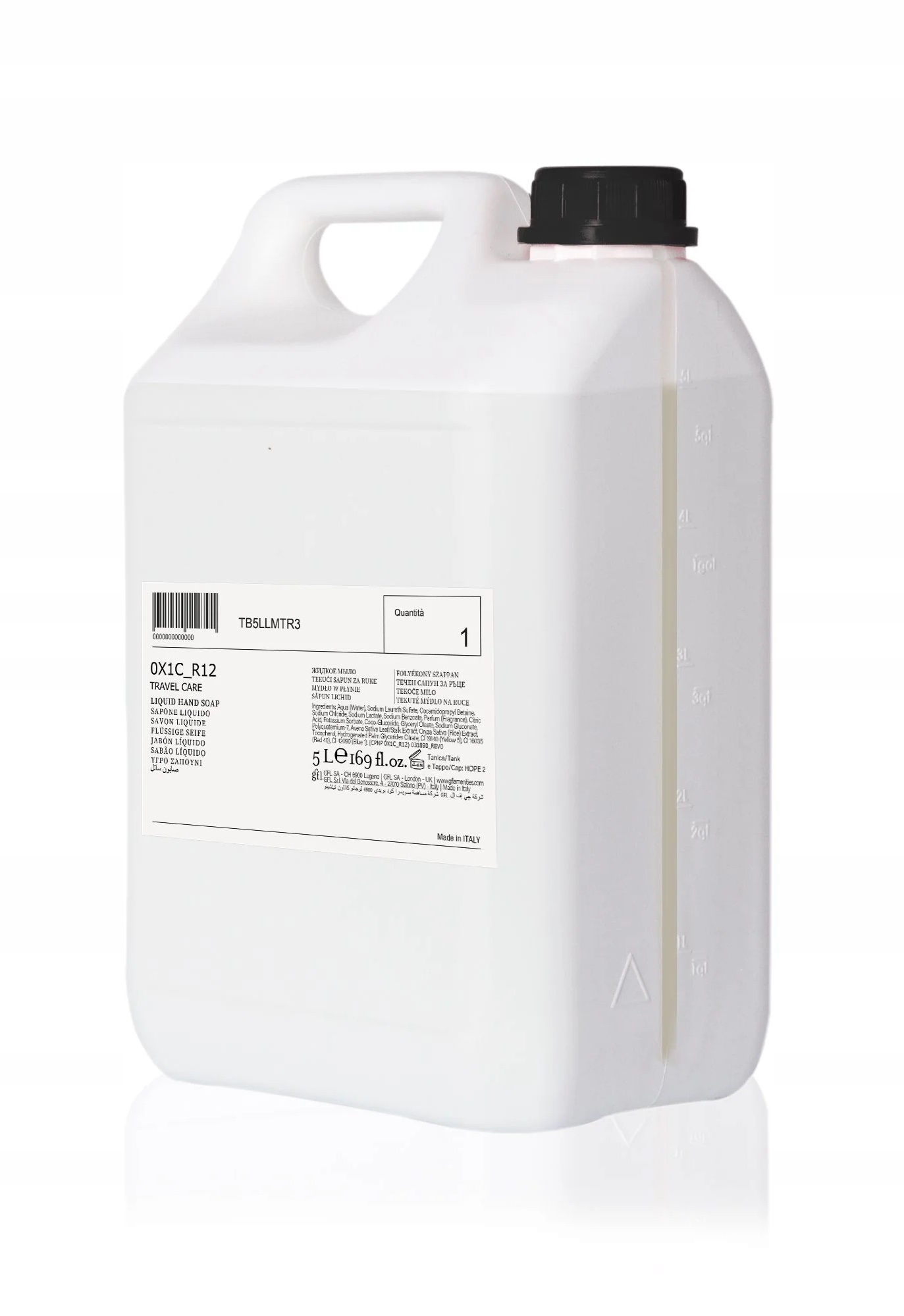 Přírodní tekuté mýdlo Premium Avena a Oryza Sativa Hotel 5L Travel Care