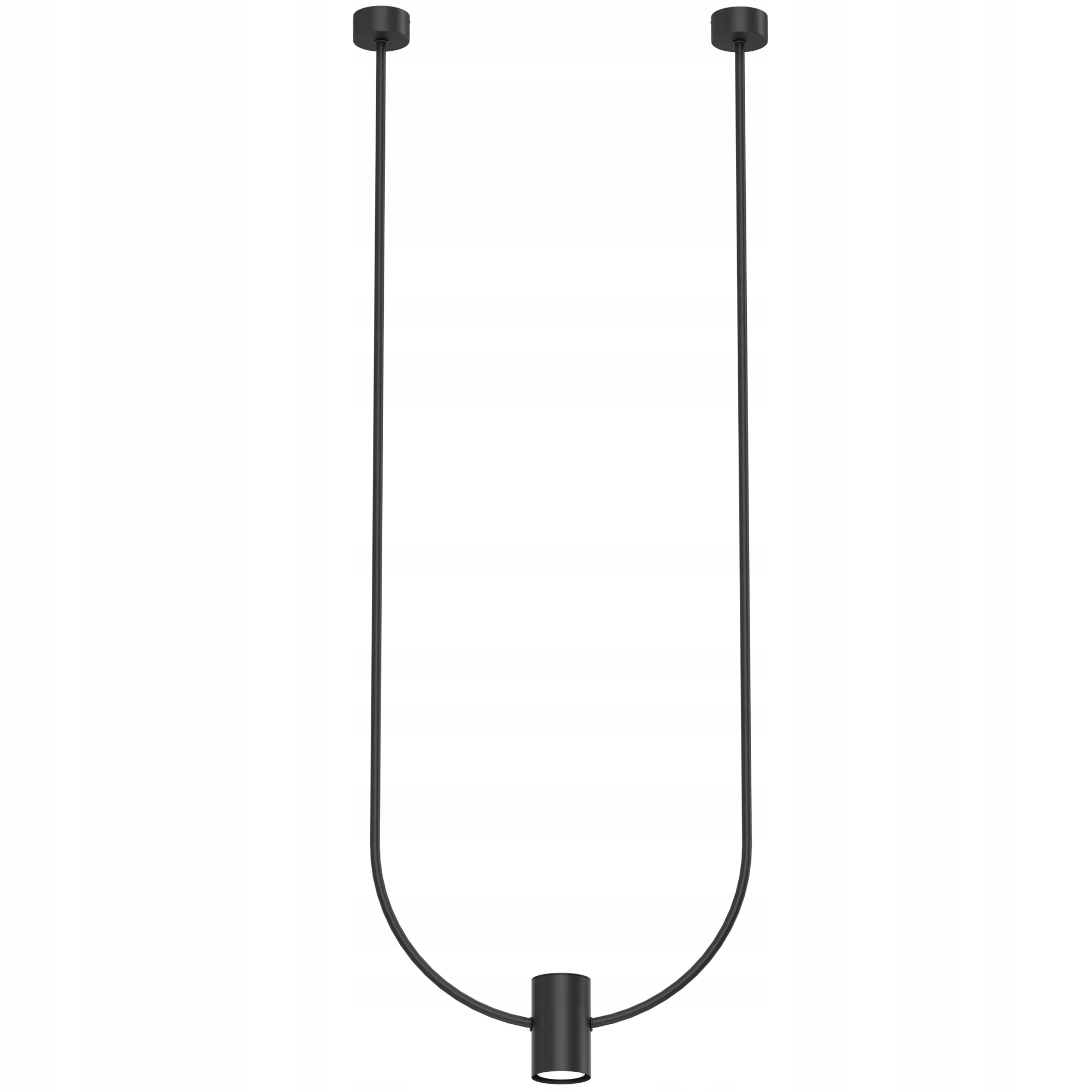Minimalistická závesná lampa s čiernym oblúkom a bodovým reflektorom 46 cm Shilo