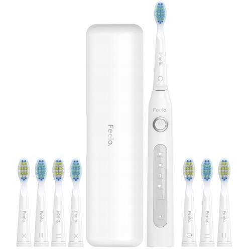 Feelo Easy Szczoteczka soniczna do zębów 8 końcówek wymiennych etui