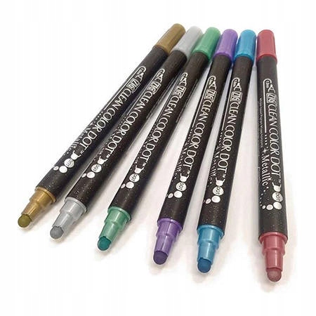 Sada oboustranných metalických popisovačů Clean Color Dot Metallic 6 Ks