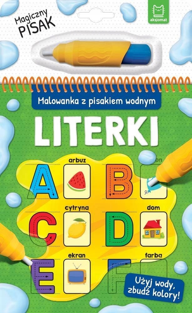 

Malowanka z pisakiem wodnym. Literki Aksjomat