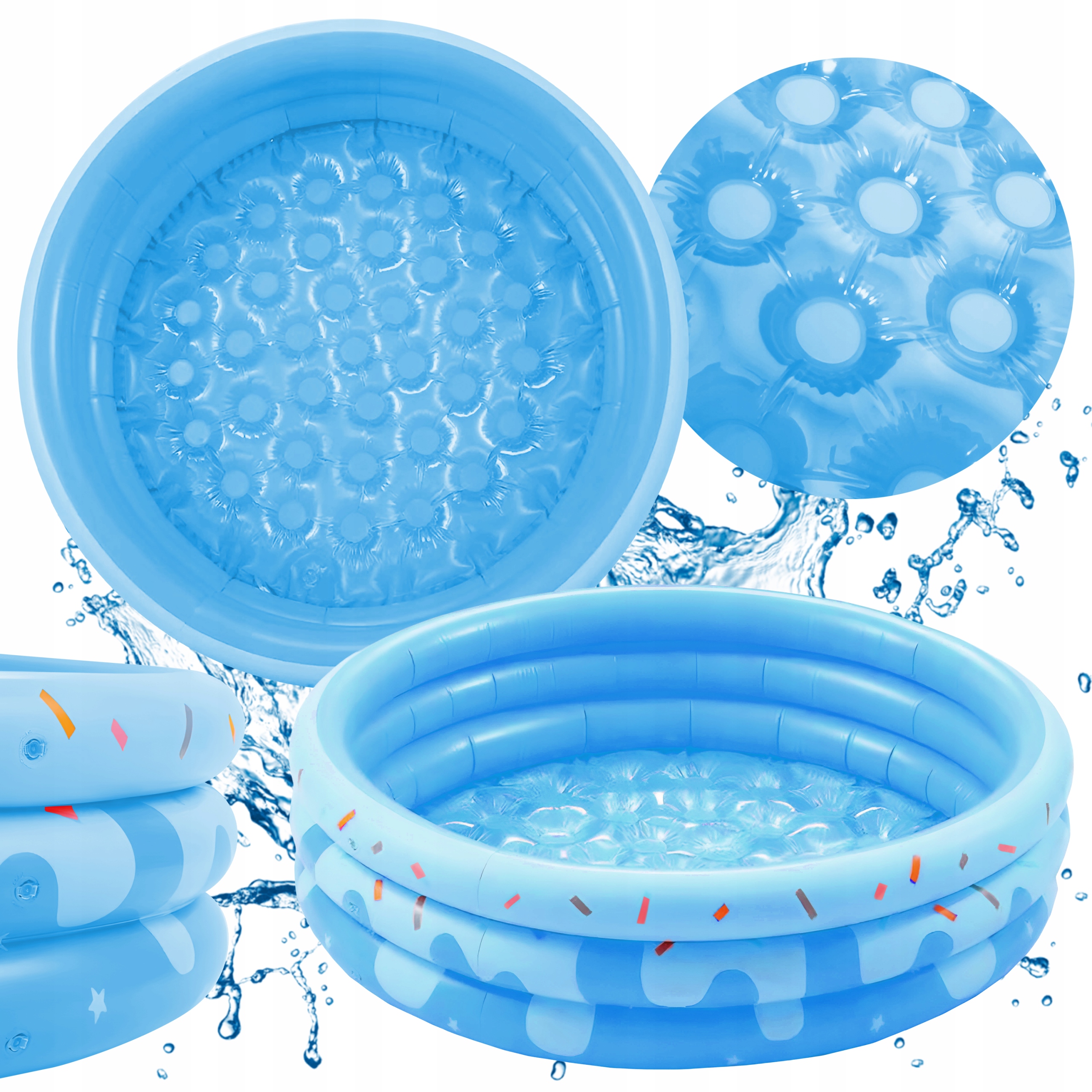 

Basen dmuchany okrągły 120 x 120 cm Pompowane Dno