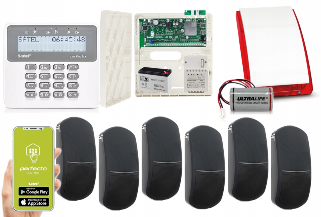 System Alarmowy Perfecta 32-WRL Lte 6 Czujek Szare