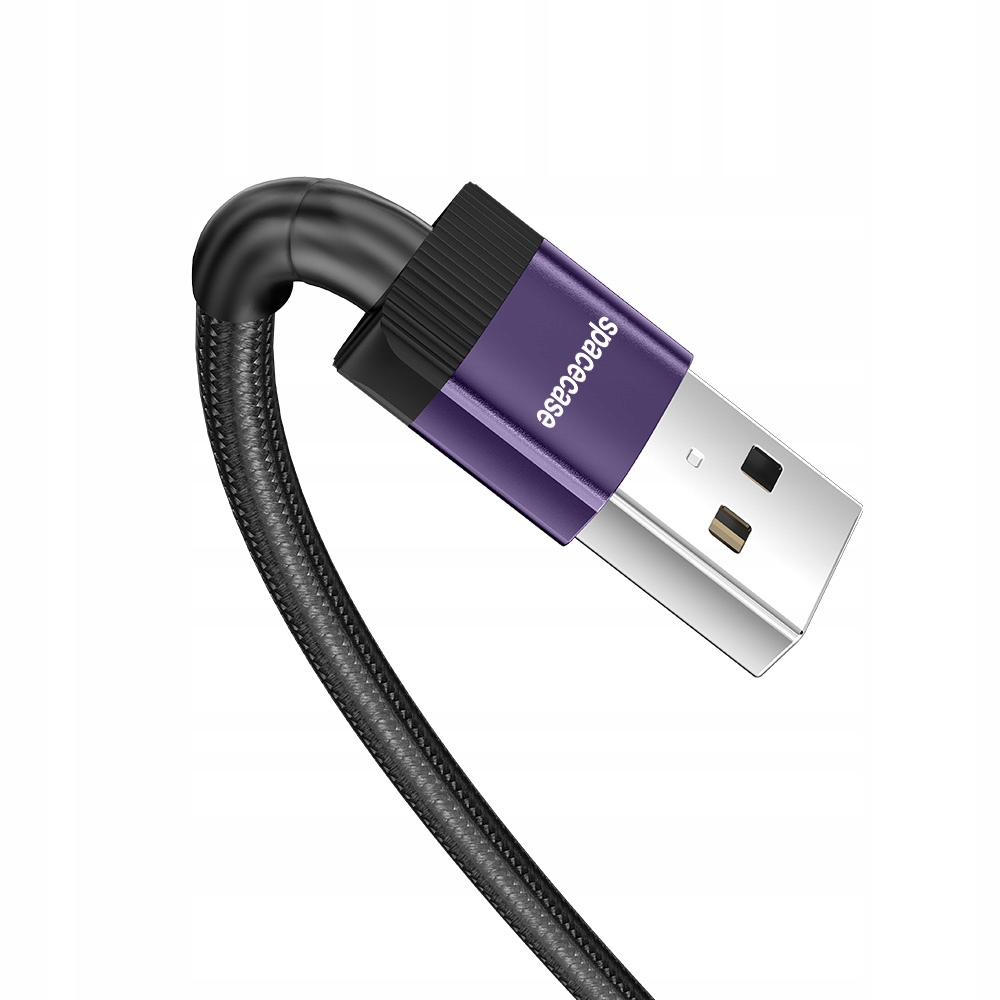 SPACECASE KABEL USB USB-C TYP-C 3A QUICK CHARGE 3.0 100CM SZYBKIE ŁADOWANIE Konstrukcja oplot