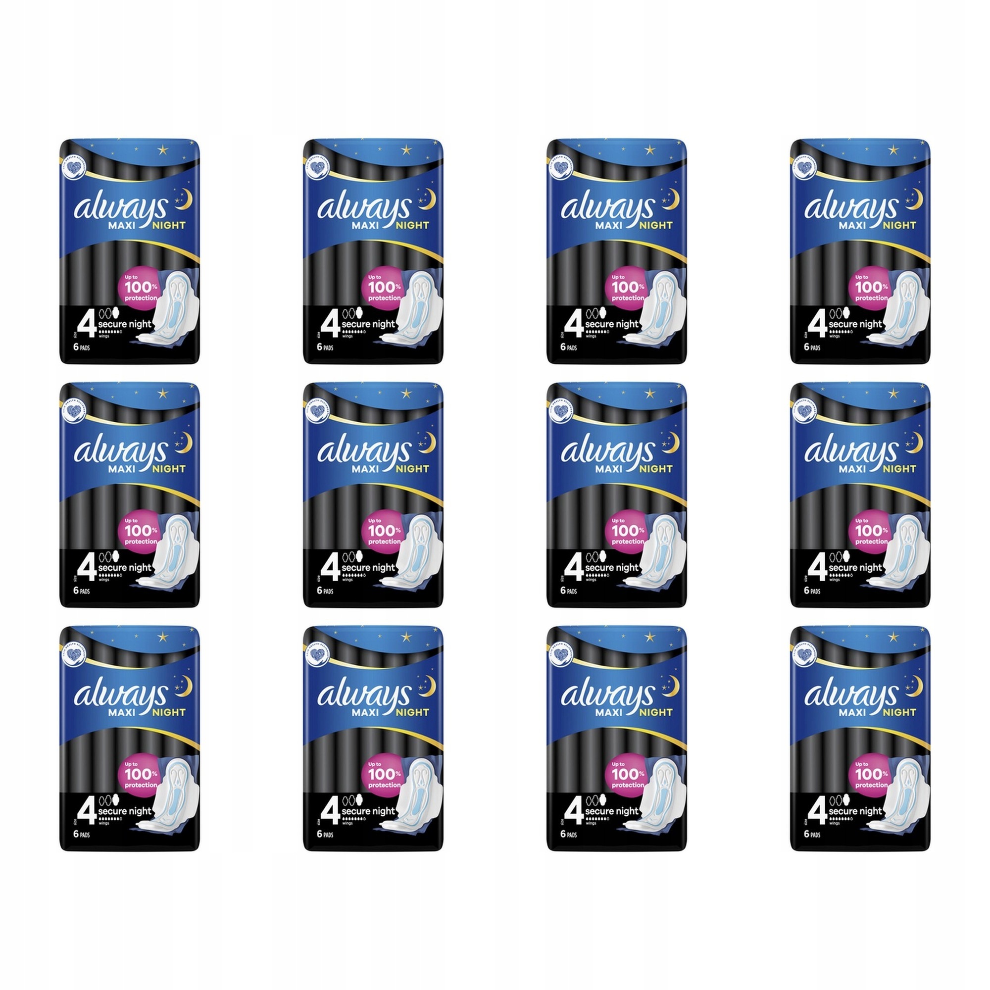 12x 6x Always Secure Night, Podpaski rozmiar 4