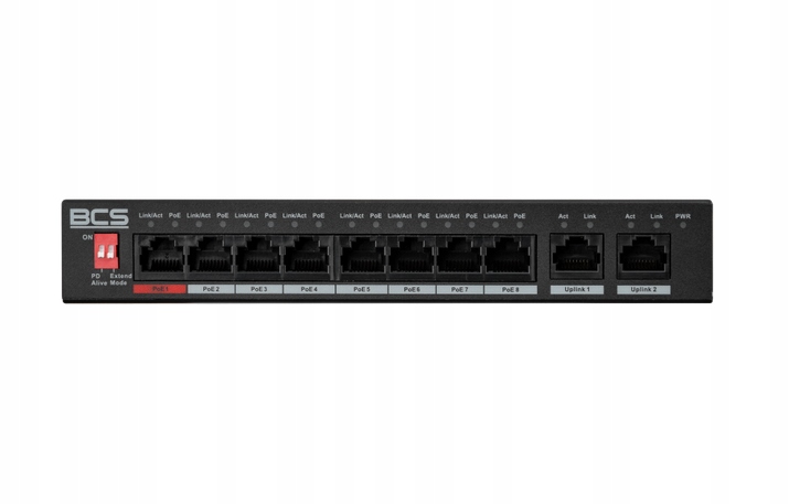 Switch BCS-L-SP0802G(2) Line 10 Portowy 8X PoE 2X RJ45 Diody Led Tryby