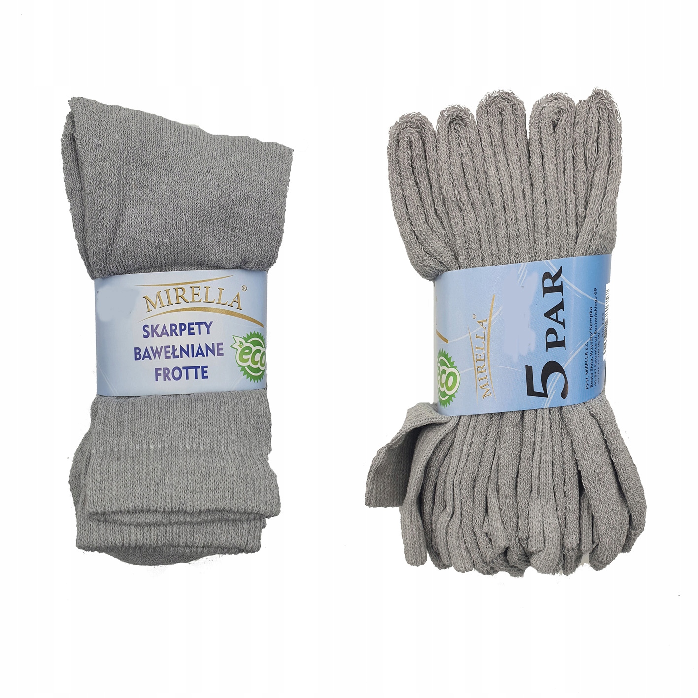 

Skarpety bawełniane eco Frotte 5 par 38-40 Szary