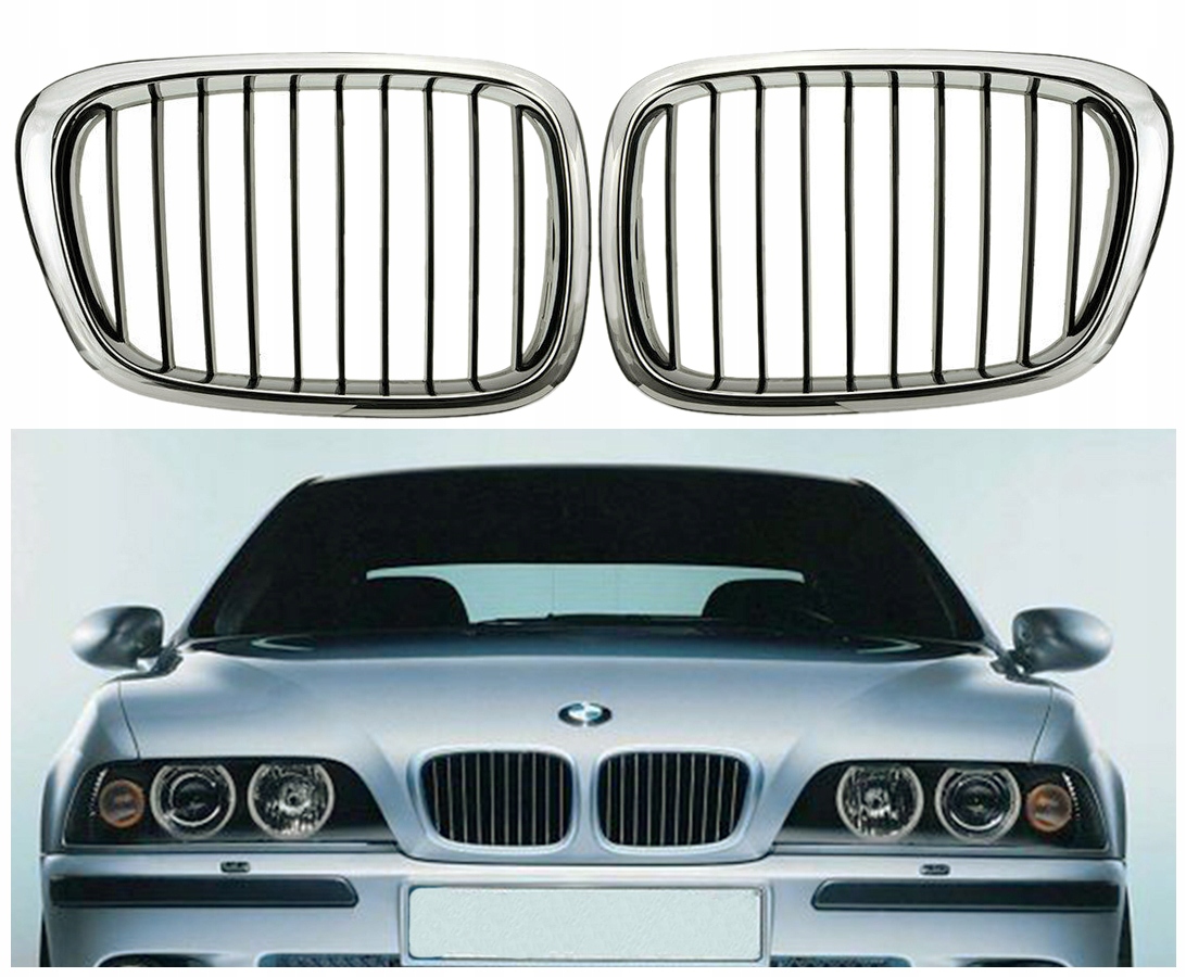 GRILL NERKA ATRAPA BMW E39 CHROM POŁYSK SERIA 5 GRILL NERKI ACW-BMWG073 ...