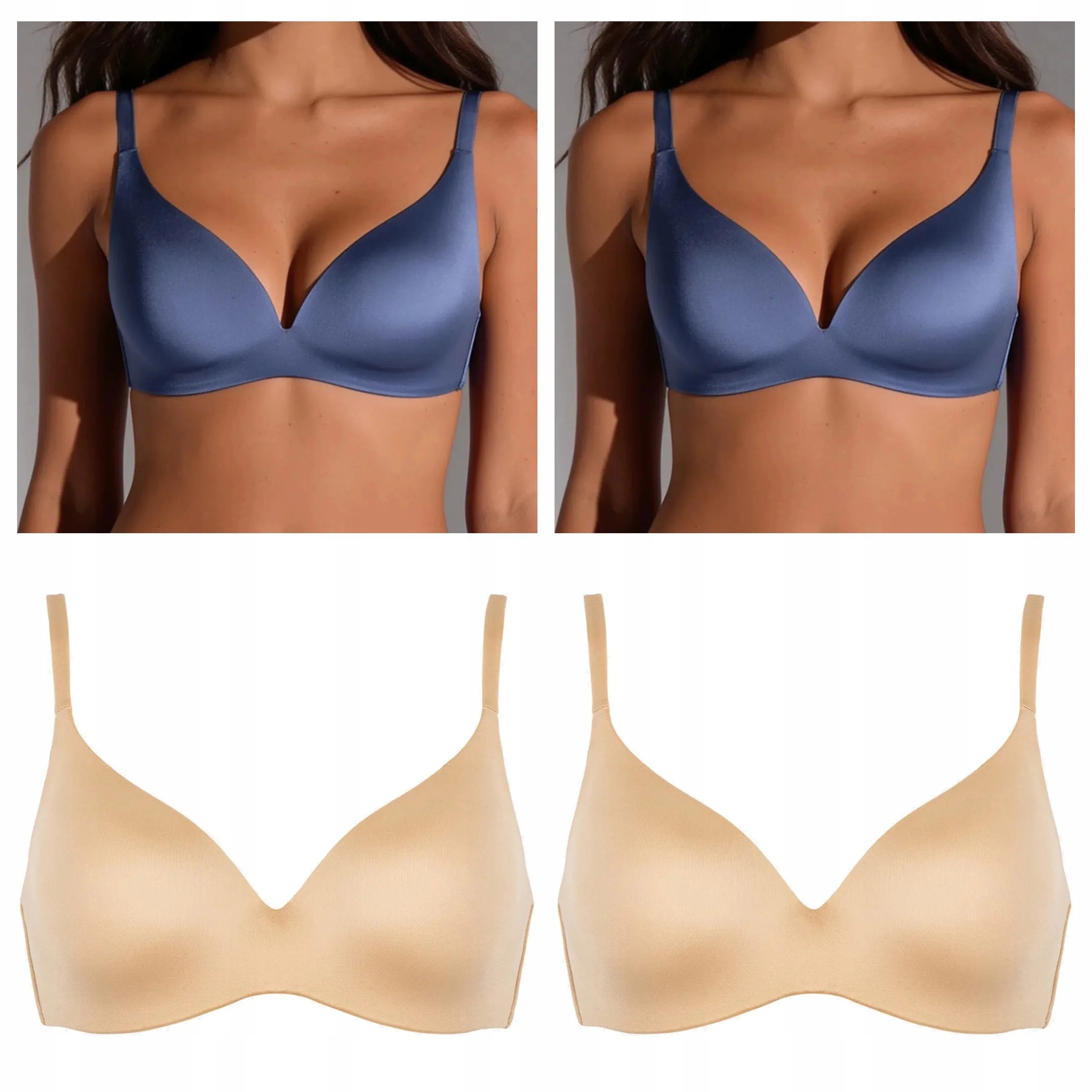 4x Vyztužená podprsenka z mikrovlákna Lormar One 2x zlatá 2x jeans 75B