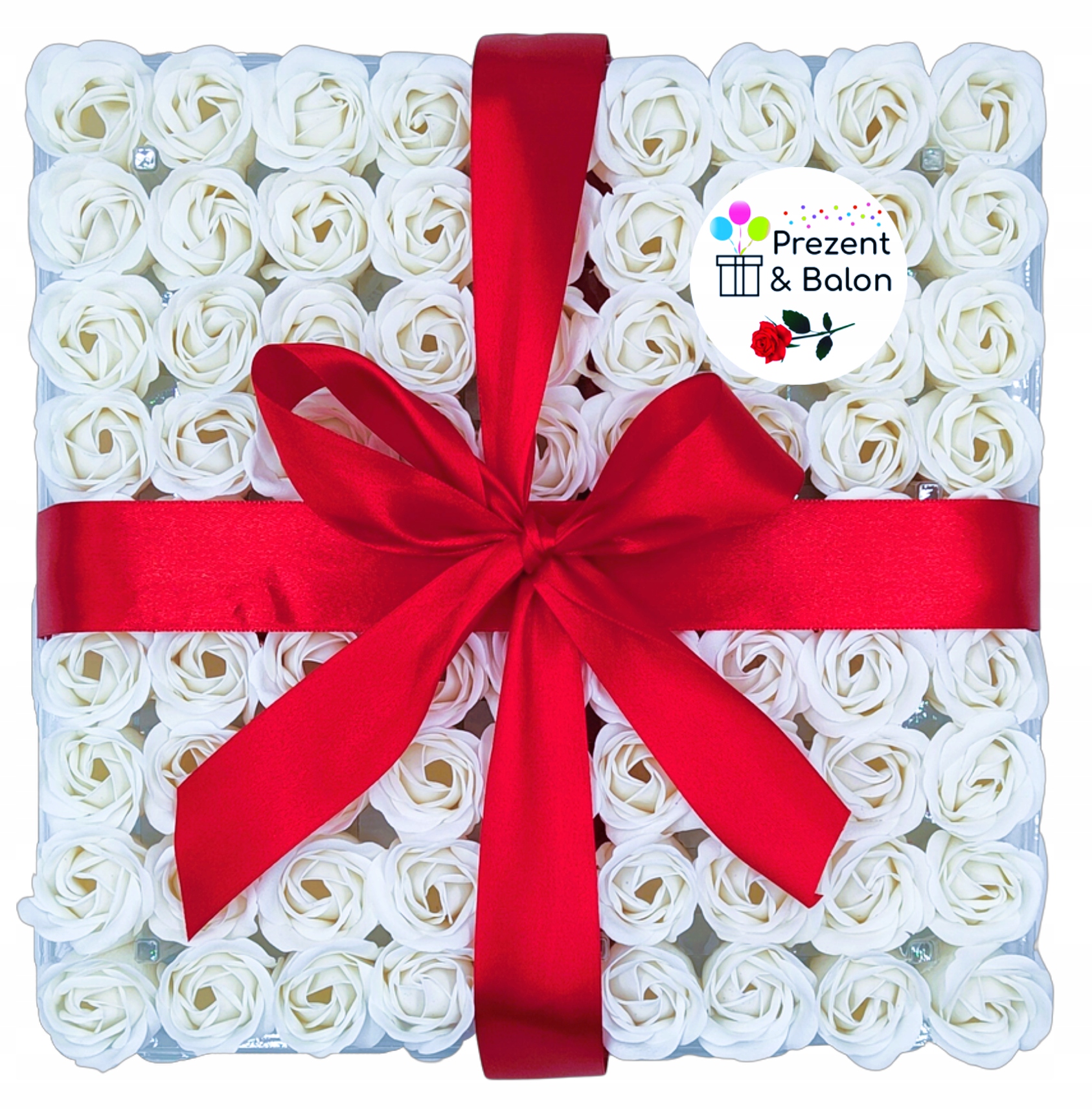 

Białe Róże Mydlane Kwiaty Flower Box 81