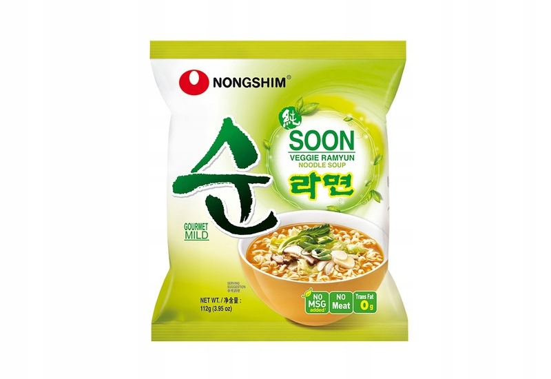Levně 8x Nongshim polévka Soon Veggie Ramyun, lehce pikantní 112 g