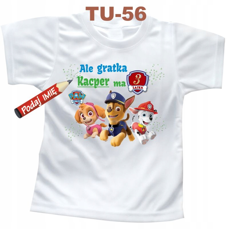 

Koszulka na 3 Urodziny Paw imię dziecka 104 cm