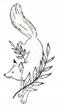 Piórko TATUAŻ z Lisem PIÓRKIEM Naklejka HENNA M17