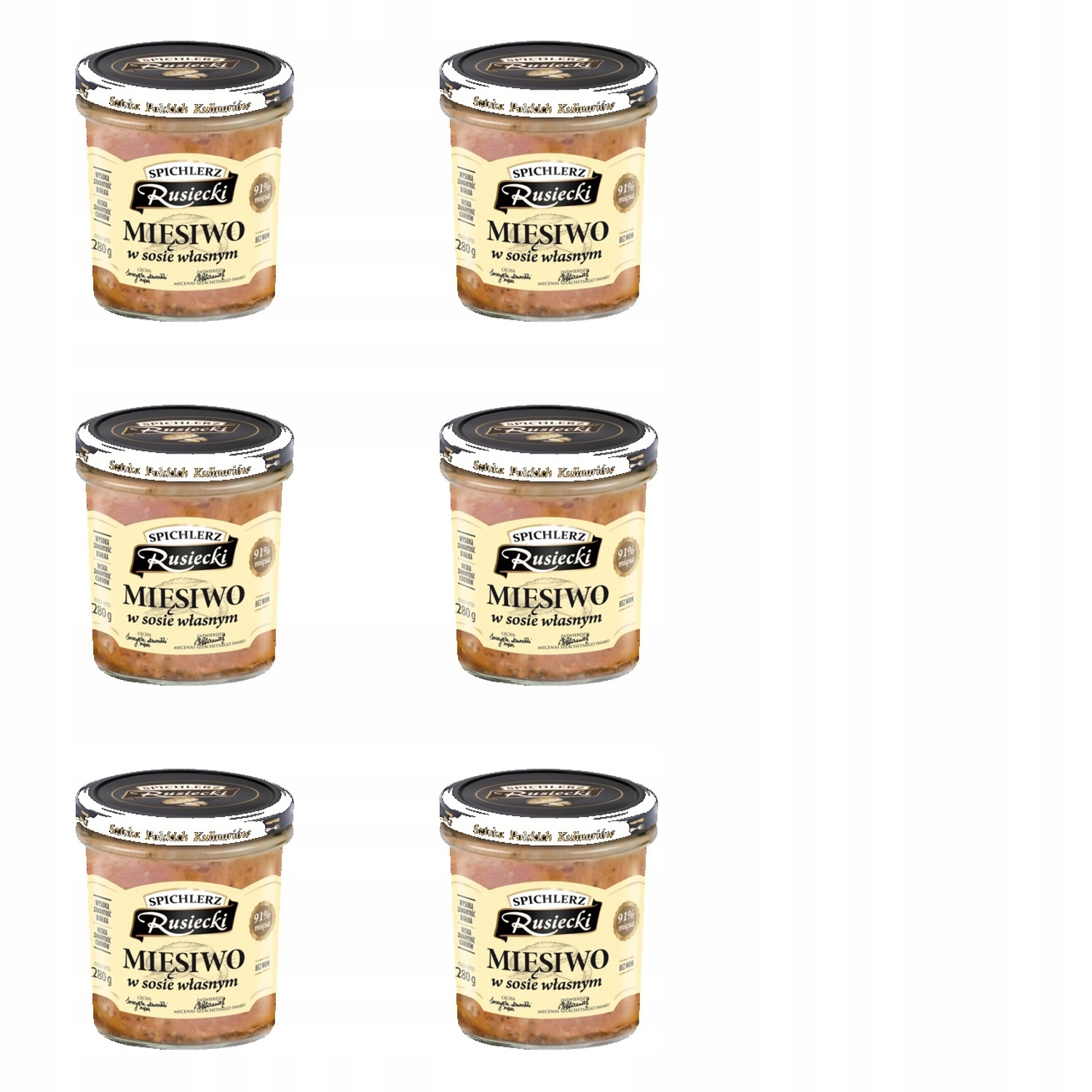 Levně 6 x 280 g Spichlerz rusiecki masa ve vlastní šťávě