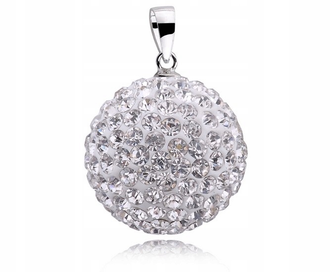 

Srebrny Wisiorek Duża Kula Kulka Swarovski 20MM