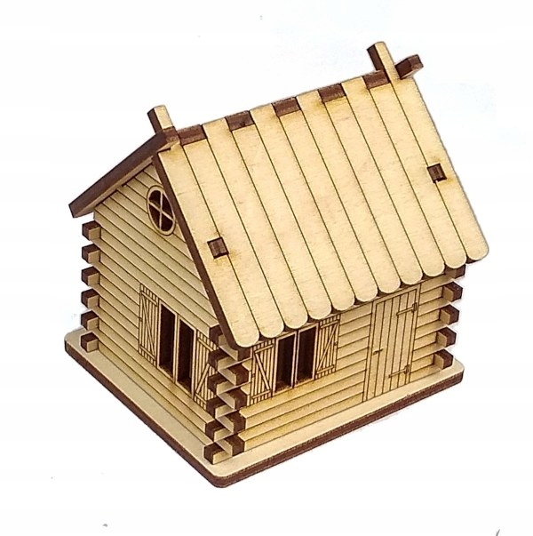 

Mdk Mini Domek ze sklejki 3D, makiety 7,5x6,5x7cm