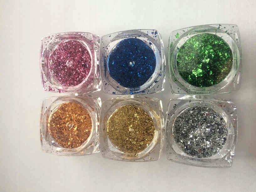 slay efekt CHROME PŁATKI ALU SREBRNE metaliczne Rodzaj Pyłek