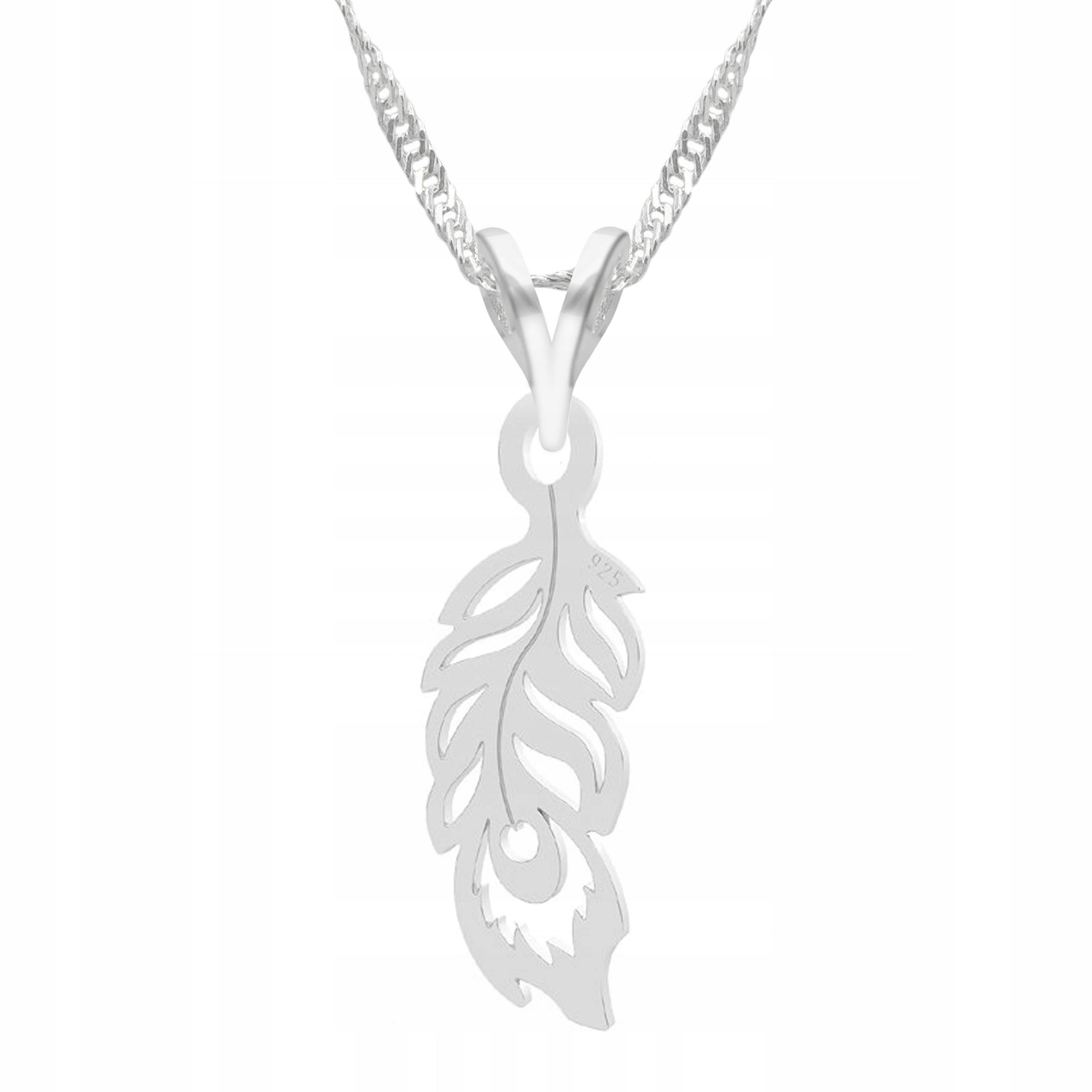 Stříbrný náhrdelník s pavím peřím Paví pero Elegantní Stříbro 925