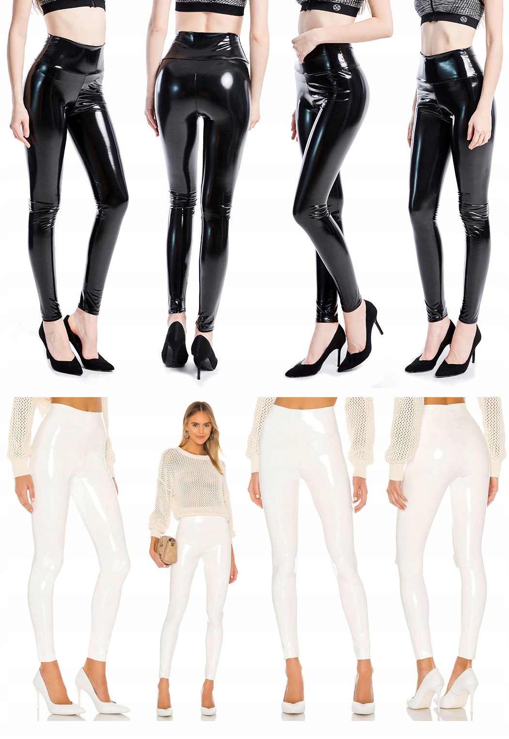 LEGGINSY WINYLOWE GETRY WINYL SPODNIE RURKI LATEKS Rozmiar S