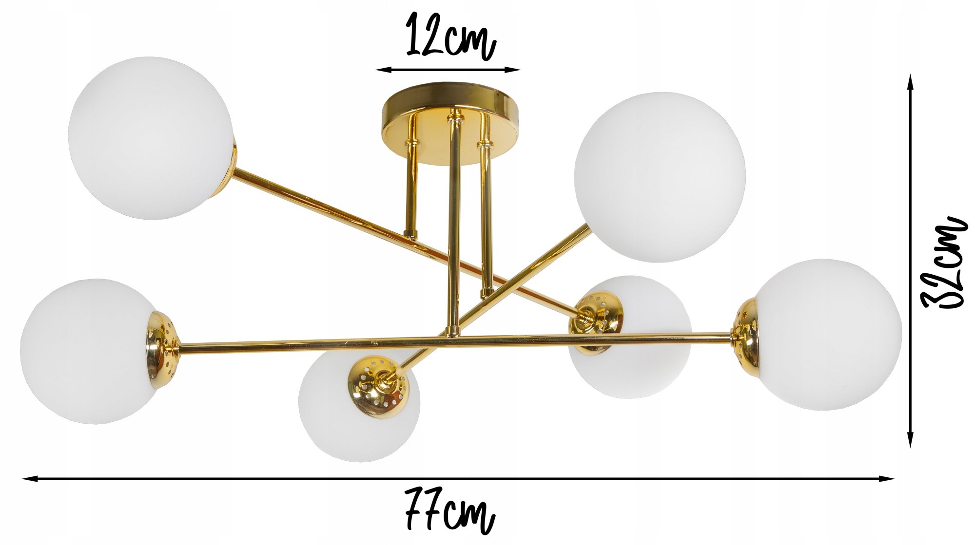 LAMPA WISZĄCA SUFITOWA ŻYRANDOL ZŁOTA KULE LED Zasilanie sieciowe