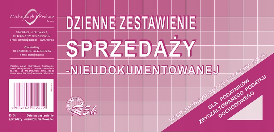 

R5h Dzienne zestawienie sprzedaży nieudokumentow.