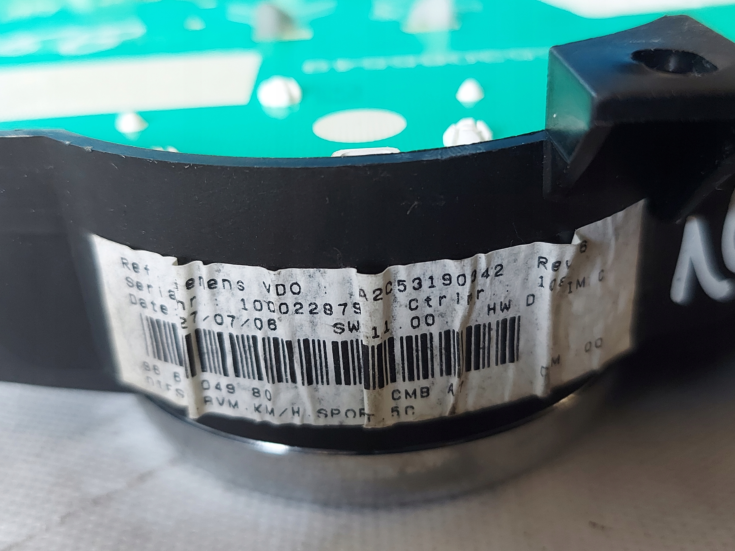 dials clock PEUGEOT 207 1.6 HDI A2C53065549