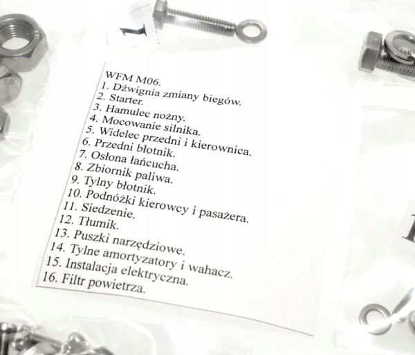 WFM 125 M06 Stainless bolts of the body frame