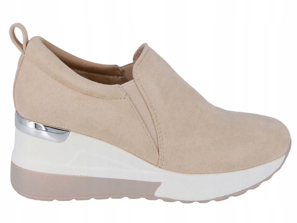 

Sneakersy Botki Na Koturnie Beżowe F3_8508 38