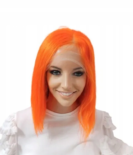 Přírodní paruka bez ofiny Wennacja mono lace v oranžové barvě – akce