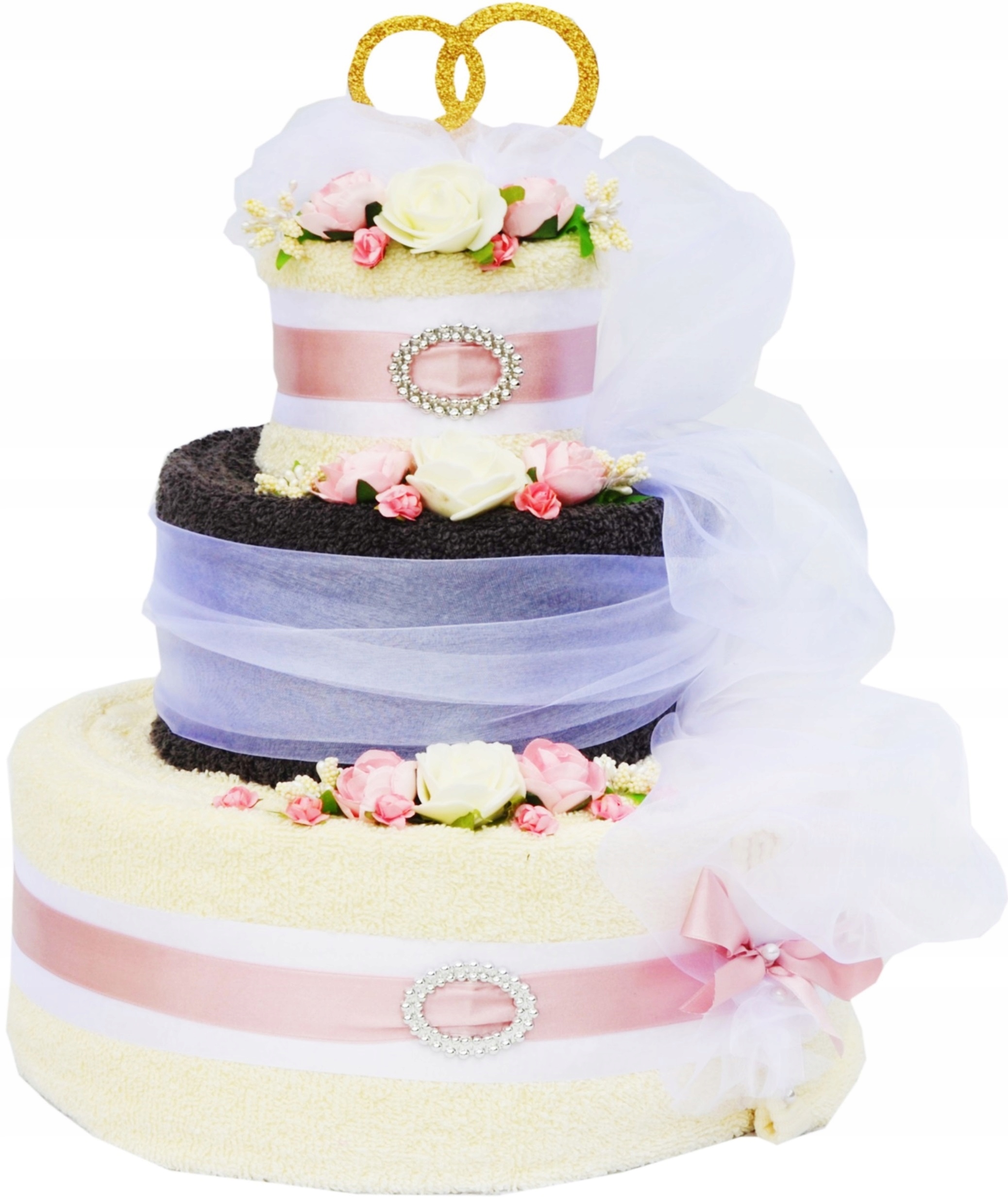 Prezent na Ślub KOMPLET 6 ręczników z HAFTAMI TORT