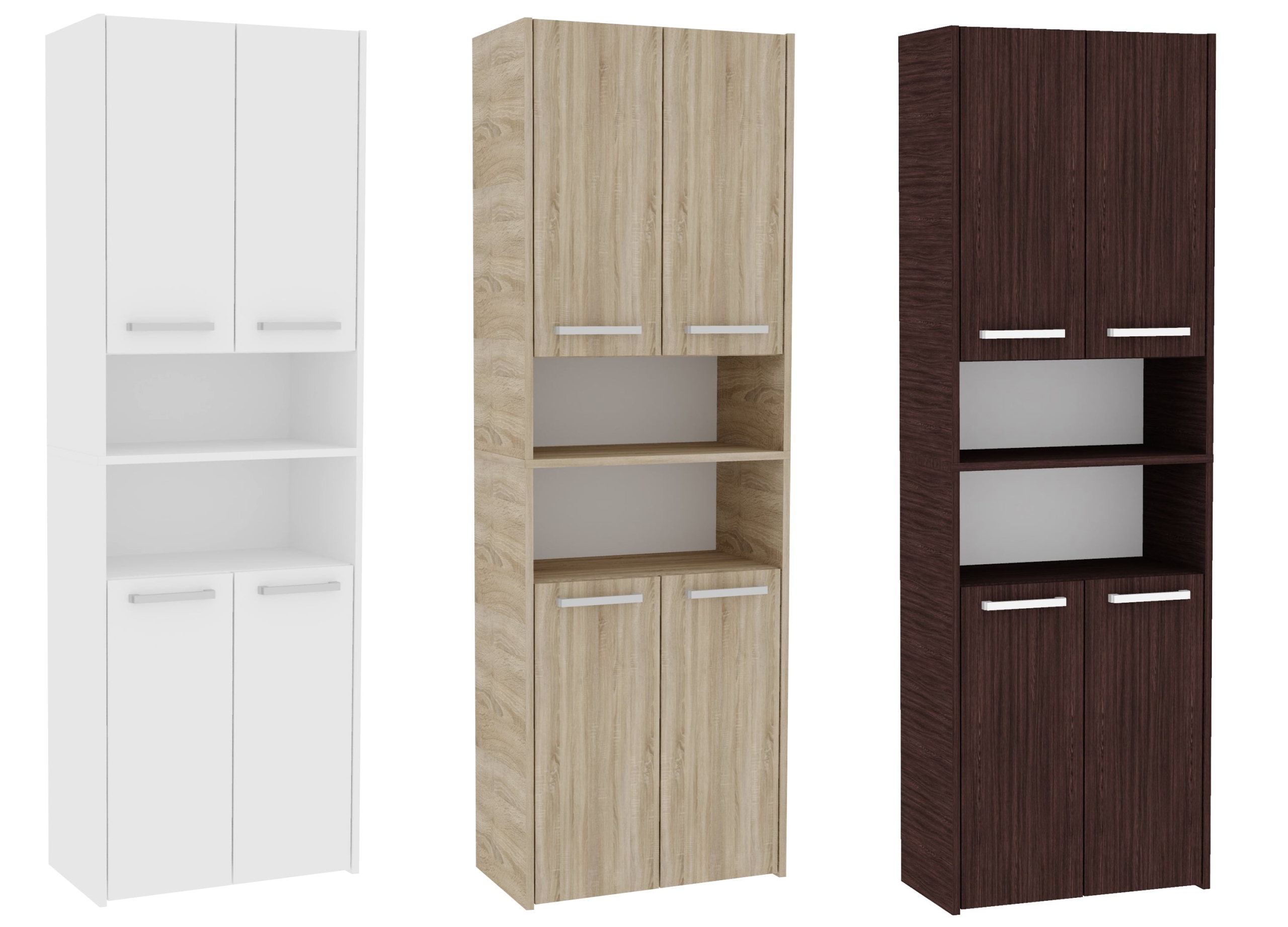 DUŻA SZAFKA ŁAZIENKOWA 60cm REGAŁ SŁUPEK BIAŁA Szerokość mebla 56 cm