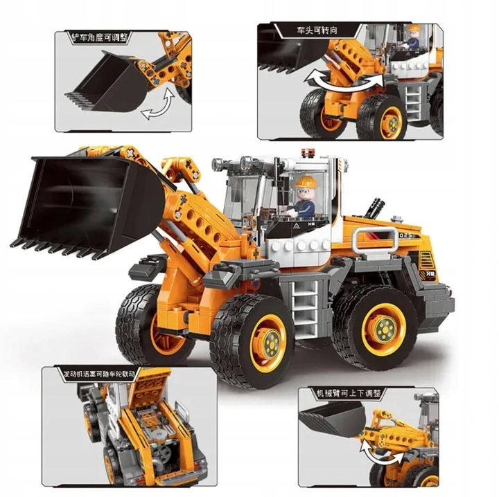 KLOCKI TECHNICZNE MEGA ZESTAW KOPARKA 694el 03035 Model XB-03035