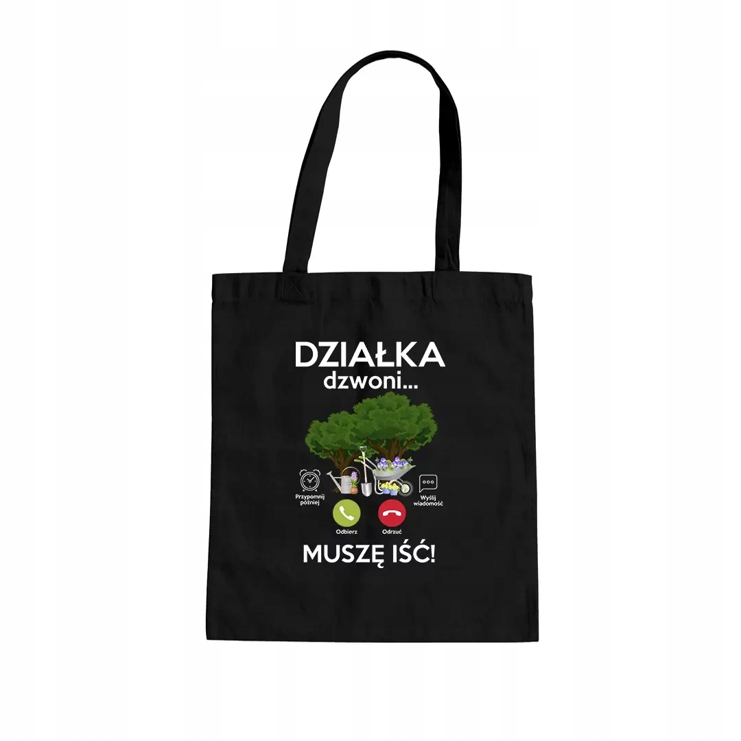 

Torba Z Napisem Działka dzwoni muszę iść