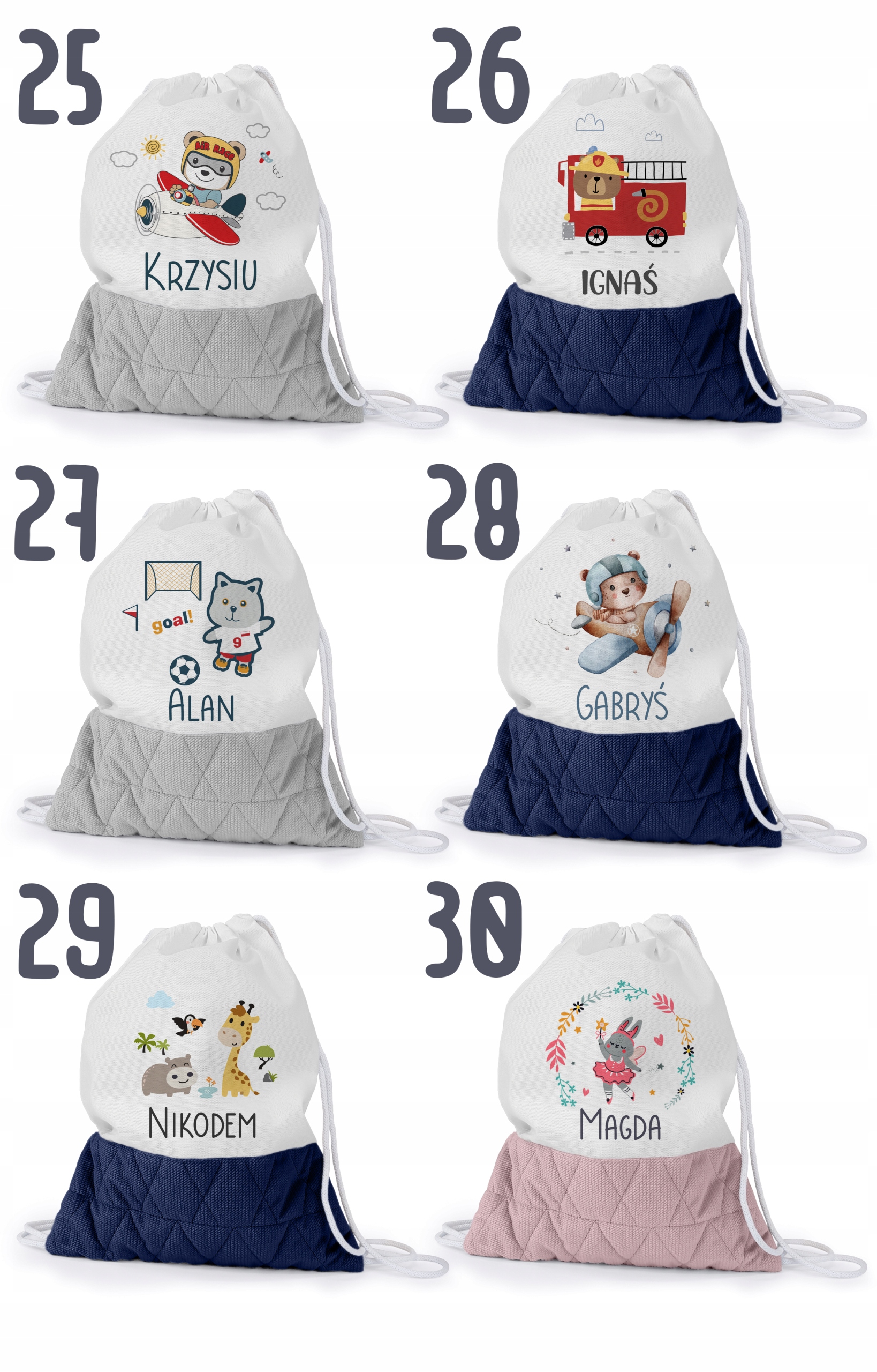 WOREK Z PĘTELKĄ DO PRZEDSZKOLA ŻŁOBKA DLA DZIEWCZYNKI CHŁOPCA NA PREZENT Płeć chłopcy dziewczynki unisex