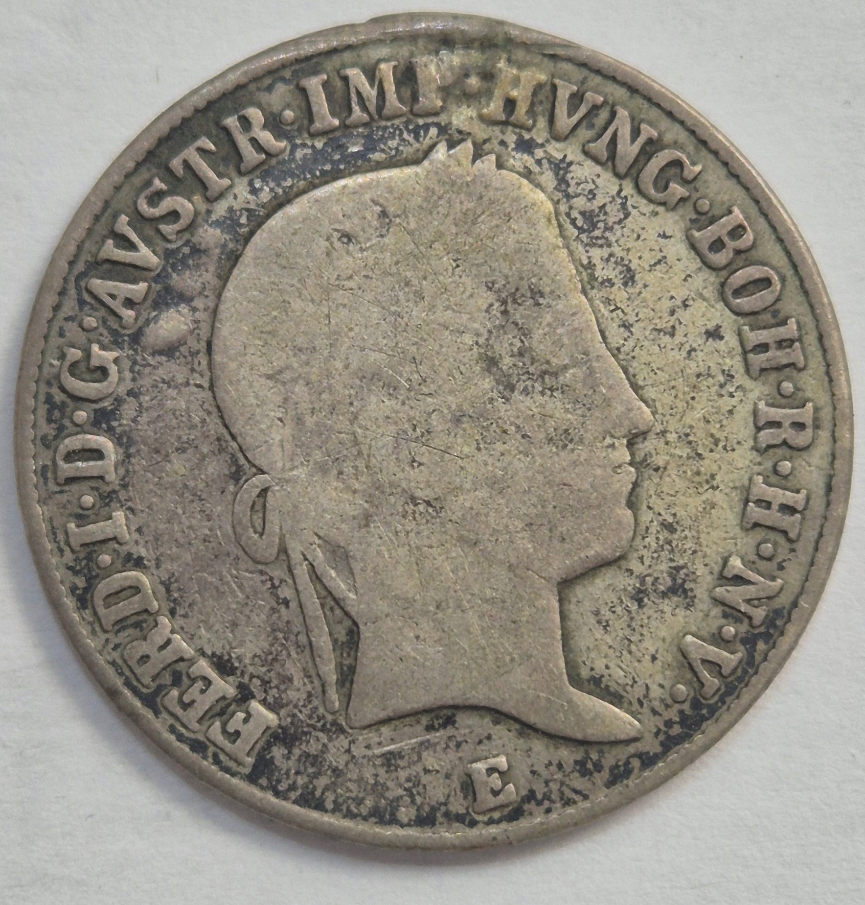 20 krajcarów Austro Węgry 1847 E młody Franciszek Rzadsze p. F59