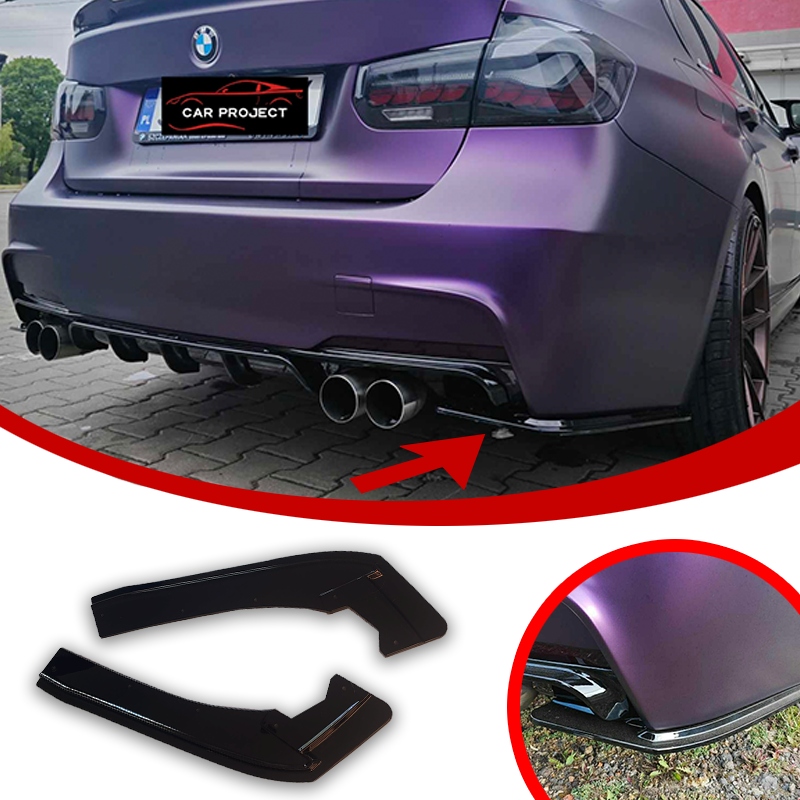 Bmw F30 F31 Splitterky Zadního Nárazníku M-pak Černý Lesk