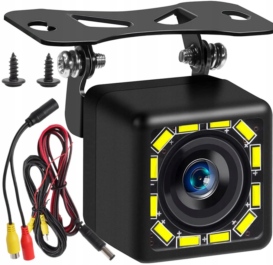 Kamera Cofania Hd Przewodowa 12 Led Night Vision Kąt 170° IP68 12V/24V