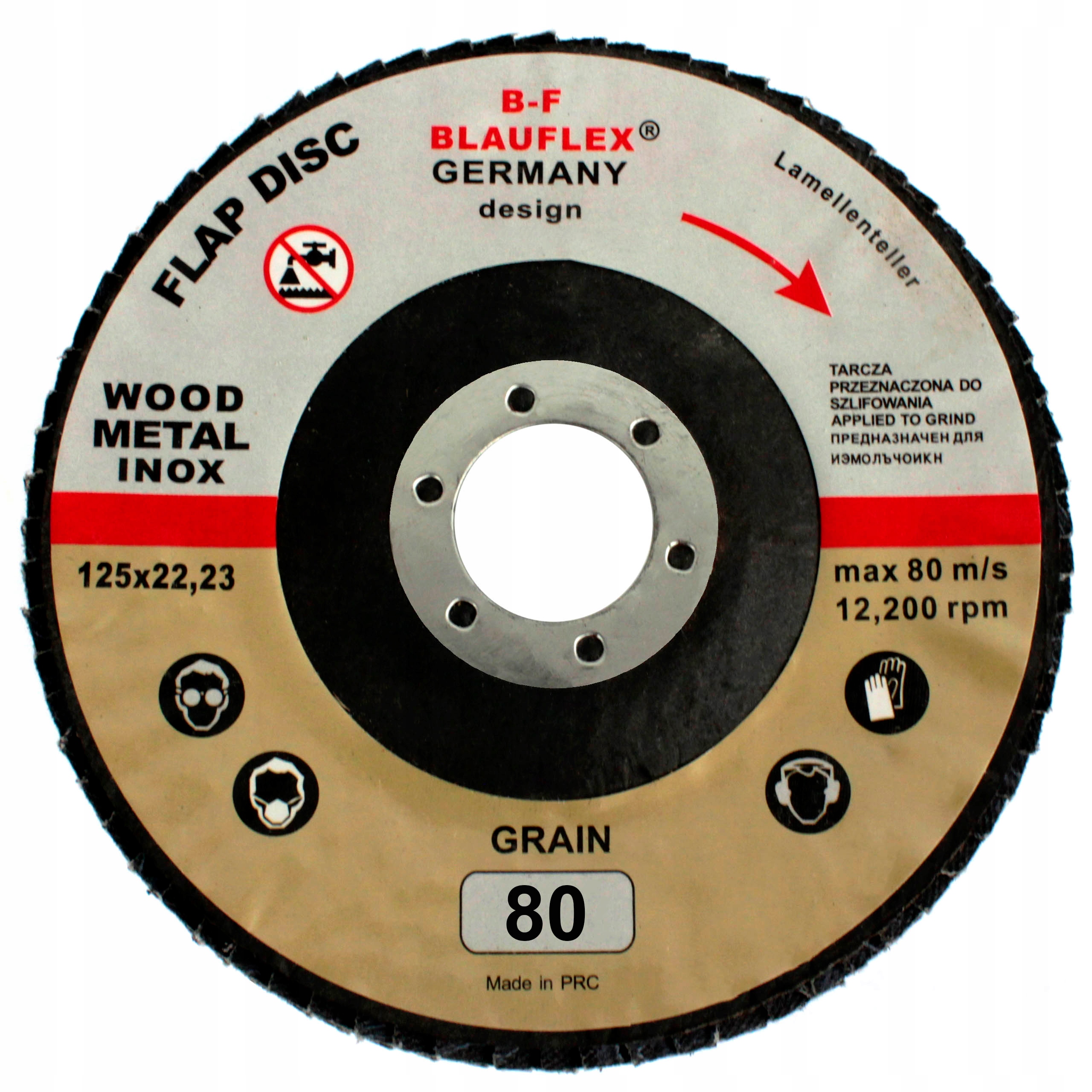 

Tarcza listkowa lamelkowa 125 Gr 80 inox cyrkon